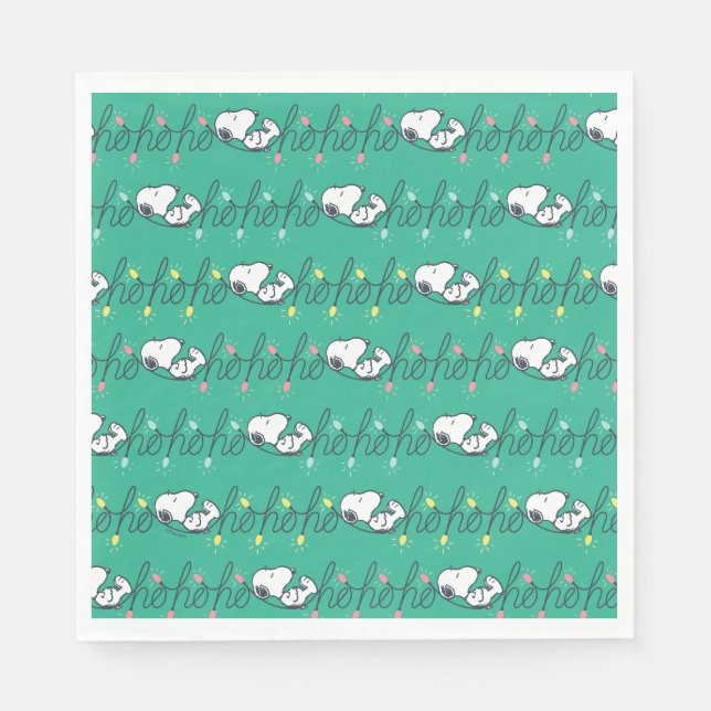 Erdnüsse | Snoopy Ho Ho Ho Weihnachtsmuster Serviette (Vorderseite)