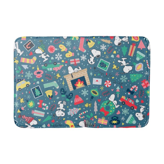 Erdnüsse | Snoopy Holiday Pattern Bath Mat Badematte (Vorderseite)
