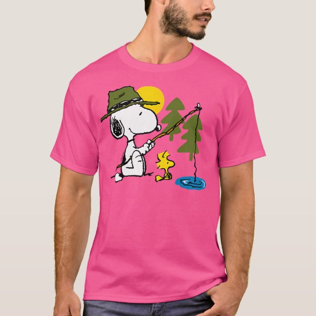 Erdnüsse - Snoopy-Holzfischerei T-Shirt (Vorderseite)