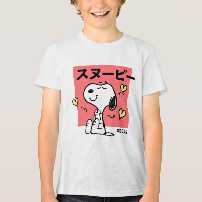 Erdnüsse | Snoopy Hug Herz Tri-Blend Shirt (Vorderseite)