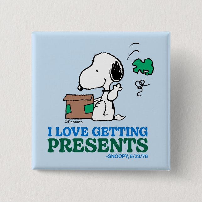 Erdnüsse | Snoopy I Liebe Anbringen von Geschenken Button (Vorderseite)