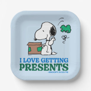Erdnüsse   Snoopy I Liebe Anbringen von Geschenken Pappteller