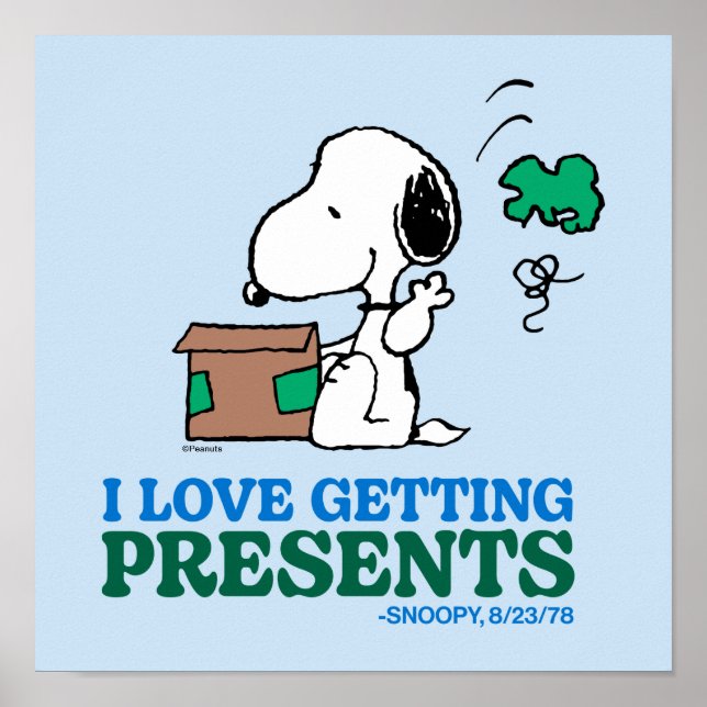Erdnüsse | Snoopy I Liebe Anbringen von Geschenken Poster (Vorne)