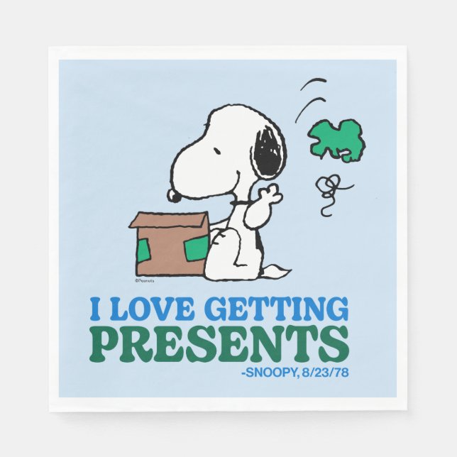 Erdnüsse | Snoopy I Liebe Anbringen von Geschenken Serviette (Vorderseite)