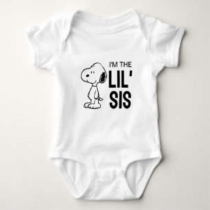 Erdnüsse Snoopy Ich bin die kleine Schwester Baby Strampler