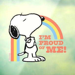 Erdnüsse Snoopy Ich bin stolz auf mich Fensteraufkleber