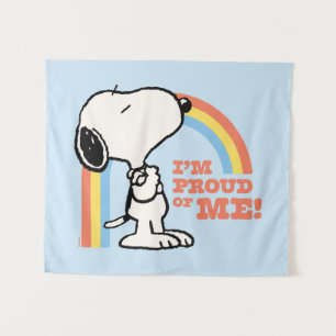 Erdnüsse   Snoopy Ich bin stolz auf mich Wandteppich