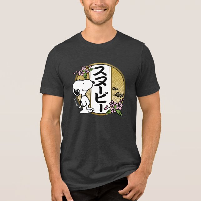 Erdnüsse | Snoopy Japanischer Kirschblossom Tri-Blend Shirt (Vorderseite)