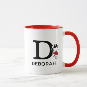 Erdnüsse Snoopy "Joe Cool" Name & Monogramm D Tasse