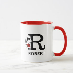 Erdnüsse Snoopy "Joe Cool" Name und Monogramm Tasse