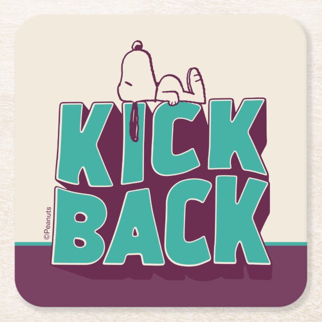 Erdnüsse | Snoopy Kickback Rechteckiger Pappuntersetzer (Vorderseite)