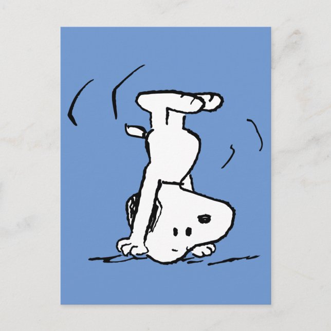 Erdnüsse | Snoopy-Kopfstand Postkarte (Vorderseite)
