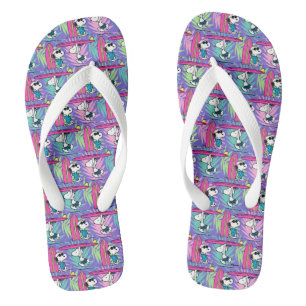 Erdnüsse   Snoopy Lila Surfmuster Flip Flops