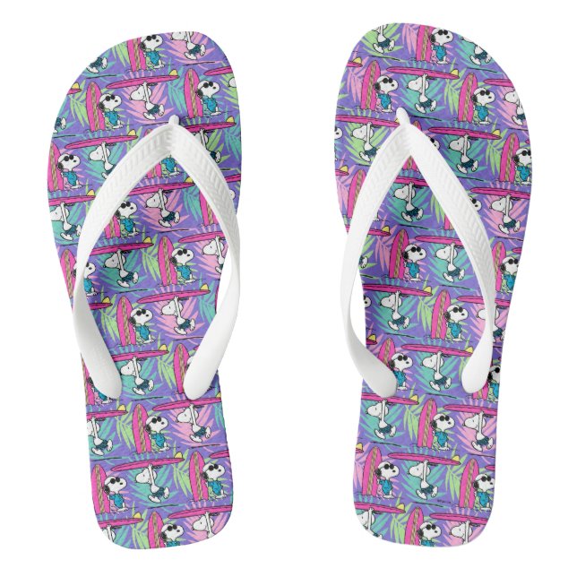 Erdnüsse | Snoopy Lila Surfmuster Flip Flops (Fußbett)