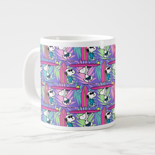 Erdnüsse | Snoopy Lila Surfmuster Jumbo-Tasse (Vorderseite Links)