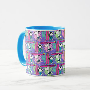 Erdnüsse   Snoopy Lila Surfmuster Tasse