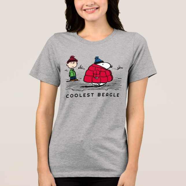 Erdnüsse | Snoopy & Linus Abgefüllte Jacket Tri-Blend Shirt (Vorderseite)