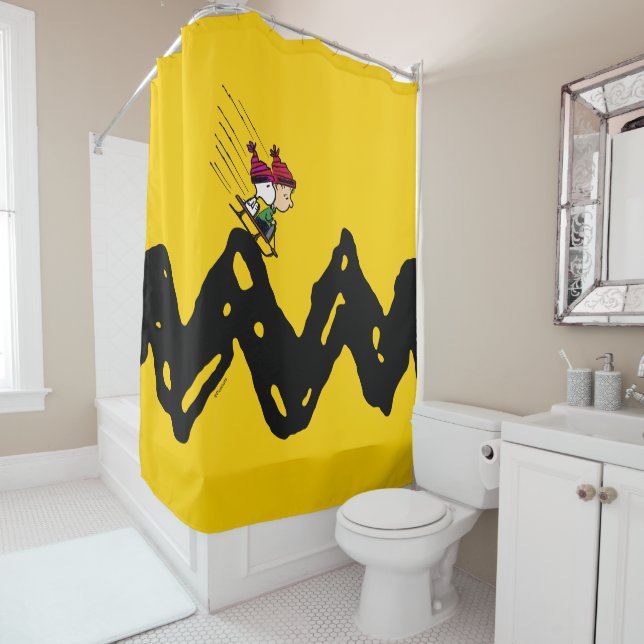 Erdnüsse | Snoopy & Linus Schlittenfahrt Duschvorhang (Beispiel)