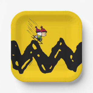 Erdnüsse Snoopy & Linus Schlittenfahrt Pappteller