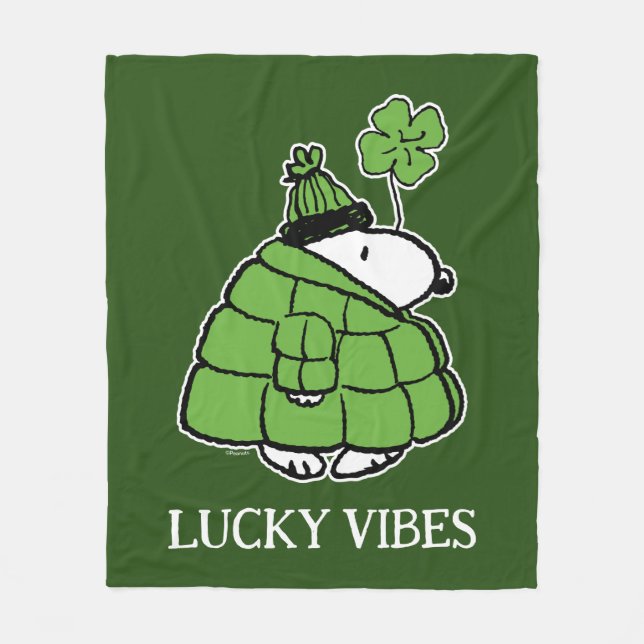 Erdnüsse | Snoopy Lucky Clover Fleecedecke (Vorderseite)