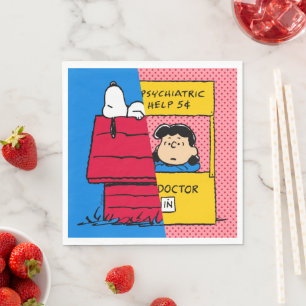 Erdnüsse Snoopy & Lucy Half & Half Serviette