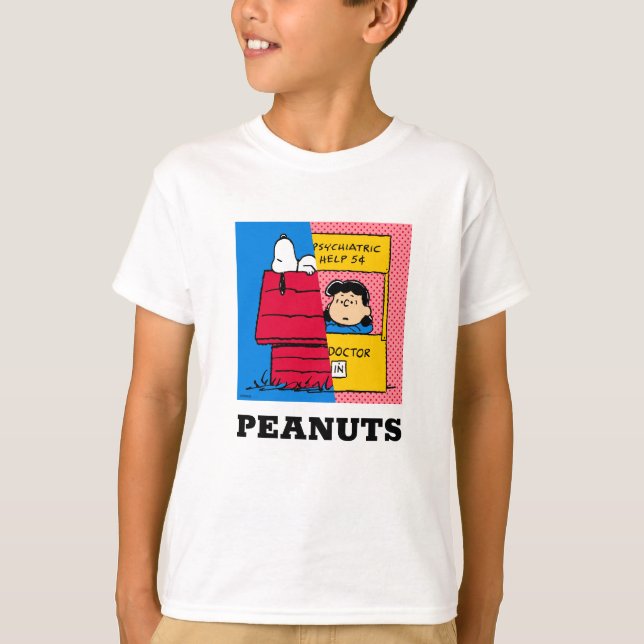Erdnüsse | Snoopy & Lucy Half & Half T-Shirt (Vorderseite)