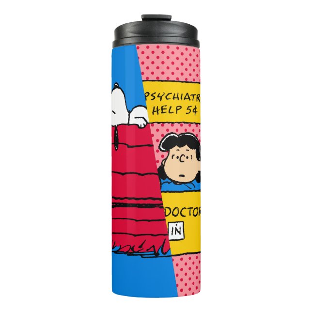 Erdnüsse | Snoopy & Lucy Half & Half Thermosbecher (Vorderseite)