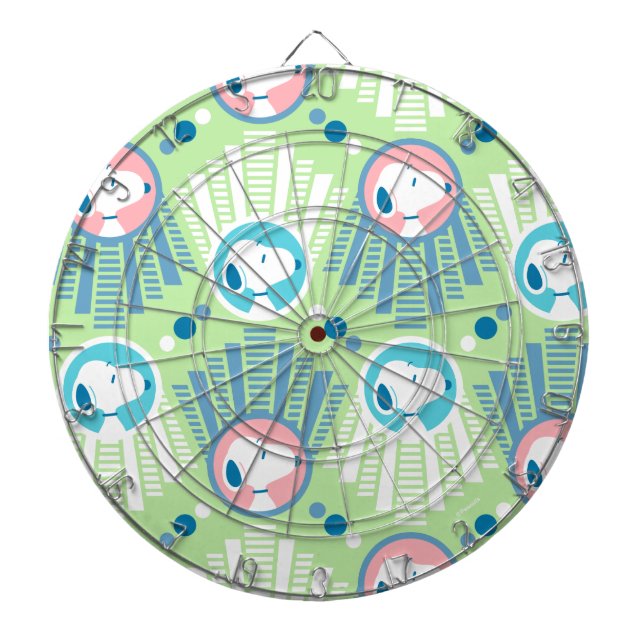 Erdnüsse | Snoopy Mint Green Deko Dreams Pattern Dartscheibe (vorne)