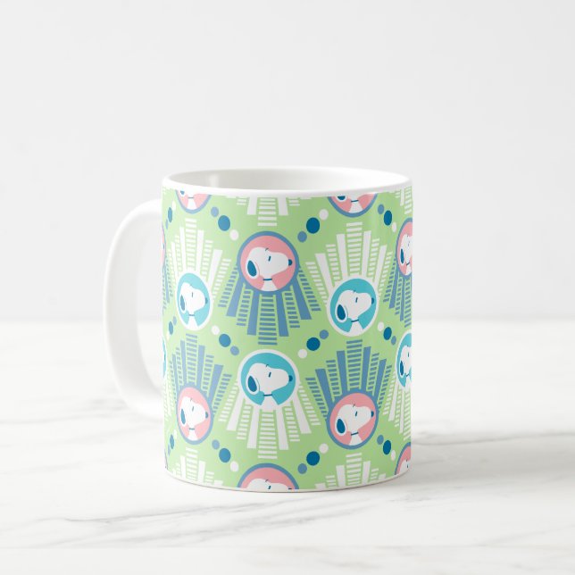 Erdnüsse | Snoopy Mint Green Deko Dreams Pattern Kaffeetasse (Vorderseite Links)