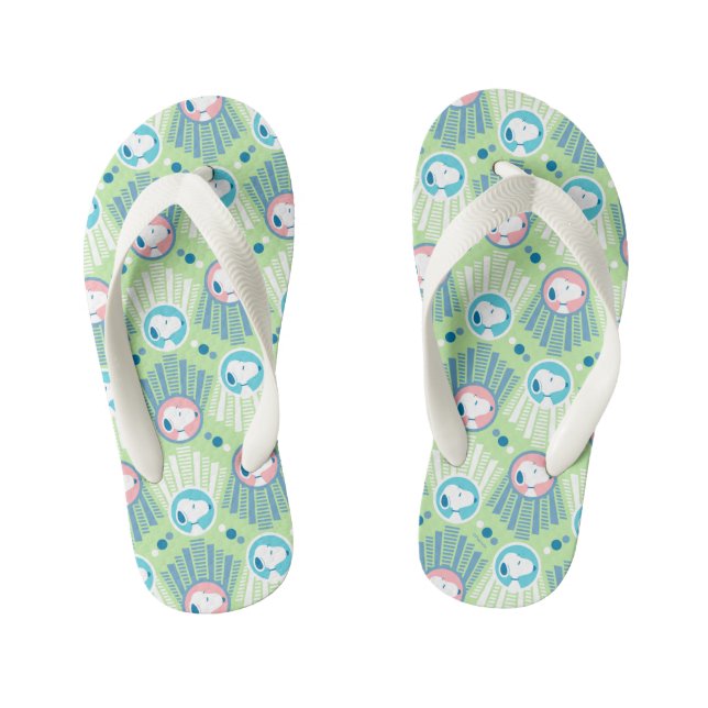 Erdnüsse | Snoopy Mint Green Deko Dreams Pattern Kinderbadesandalen (Fußbett)
