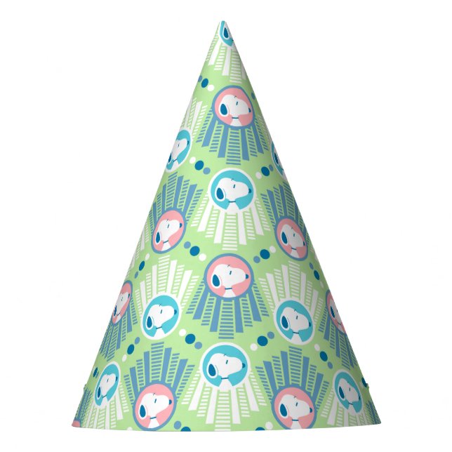 Erdnüsse | Snoopy Mint Green Deko Dreams Pattern Partyhütchen (Vorderseite)