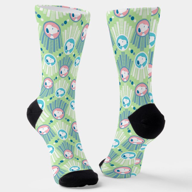 Erdnüsse | Snoopy Mint Green Deko Dreams Pattern Socken (Gewinkelt)