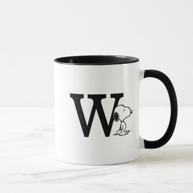 Erdnüsse | Snoopy Monogram W Tasse (Rechts)