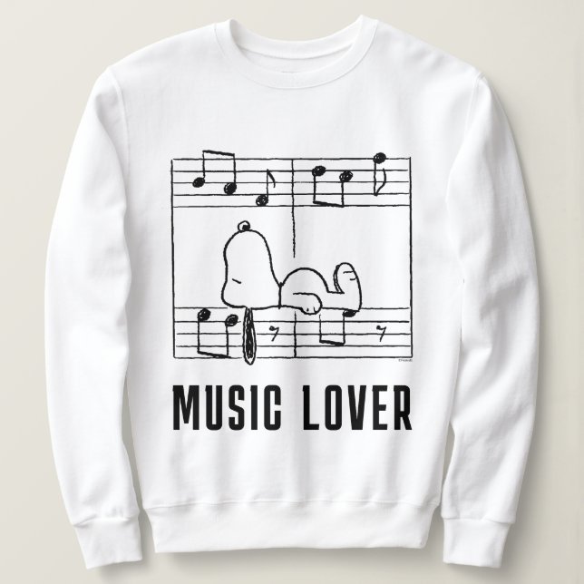 Erdnüsse | Snoopy Musical Notes Sweatshirt (Design vorne)