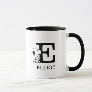 Erdnüsse   Snoopy Name & Monogramm E Tasse