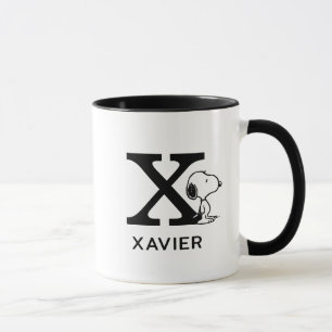 Erdnüsse   Snoopy Name & Monogramm X Tasse