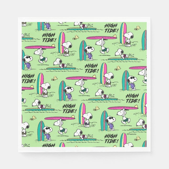 Erdnüsse | Snoopy Ocean High Tide Muster Serviette (Vorderseite)