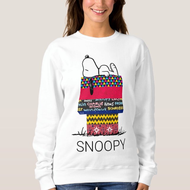 Erdnüsse | Snoopy Pattern Mixtape Doghouse Sweatshirt (Vorderseite)