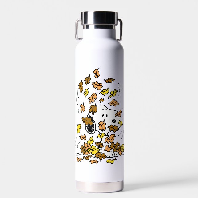 Erdnüsse | Snoopy Pile von Blätter Trinkflasche (Vorne)