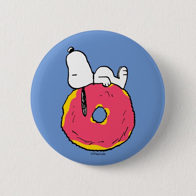 Erdnüsse | Snoopy Pink Donut Button (Vorderseite)