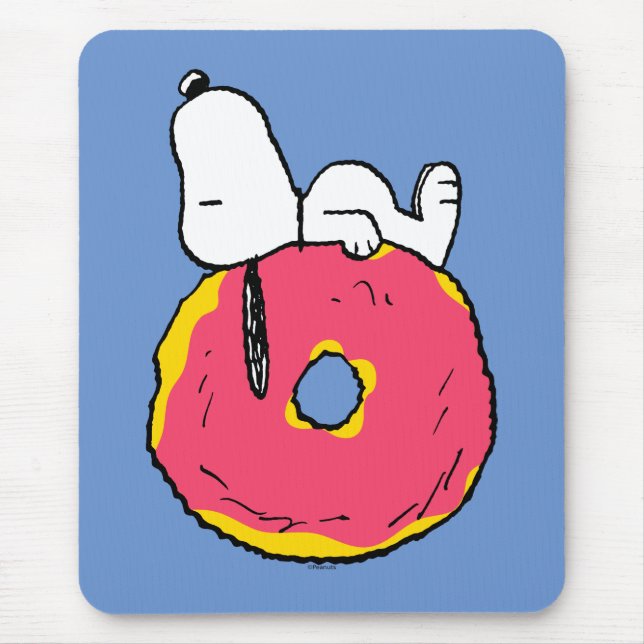 Erdnüsse | Snoopy Pink Donut Mousepad (Vorne)