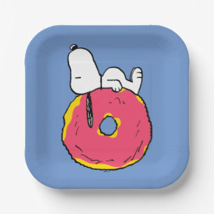Erdnüsse Snoopy Pink Donut Pappteller