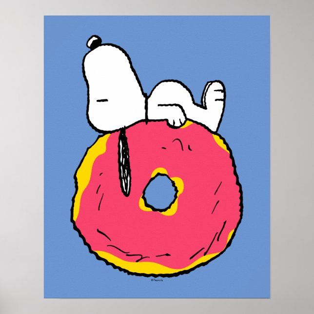 Erdnüsse | Snoopy Pink Donut Poster (Vorne)