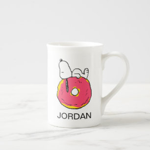Erdnüsse   Snoopy Pink Donut Prozellantasse