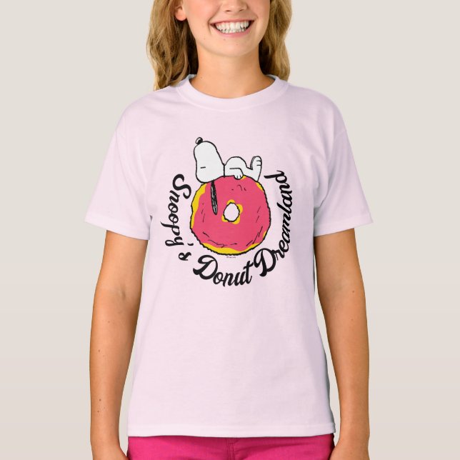 Erdnüsse | Snoopy Pink Donut T-Shirt (Vorderseite)