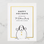 Erdnüsse | Snoopy Playing Snowman Family Foto Folien Feiertagspostkarte<br><div class="desc">Schicken Sie diese lustige Weihnachtsweihnachtskarte der Familie Peanuts. Personalisieren Sie mit Ihrem Foto.</div>