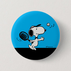 Erdnüsse Snoopy Plays Tennis Button