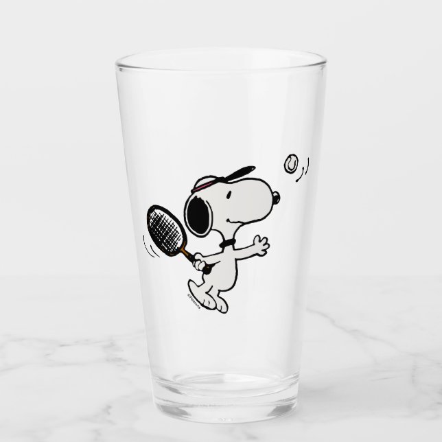 Erdnüsse | Snoopy Plays Tennis Glas (Vorderseite)