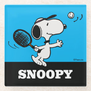 Erdnüsse   Snoopy Plays Tennis Glasuntersetzer