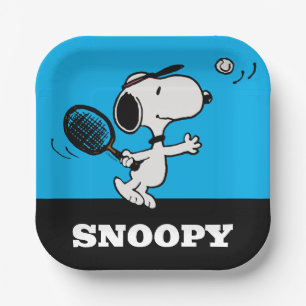 Erdnüsse   Snoopy Plays Tennis Pappteller